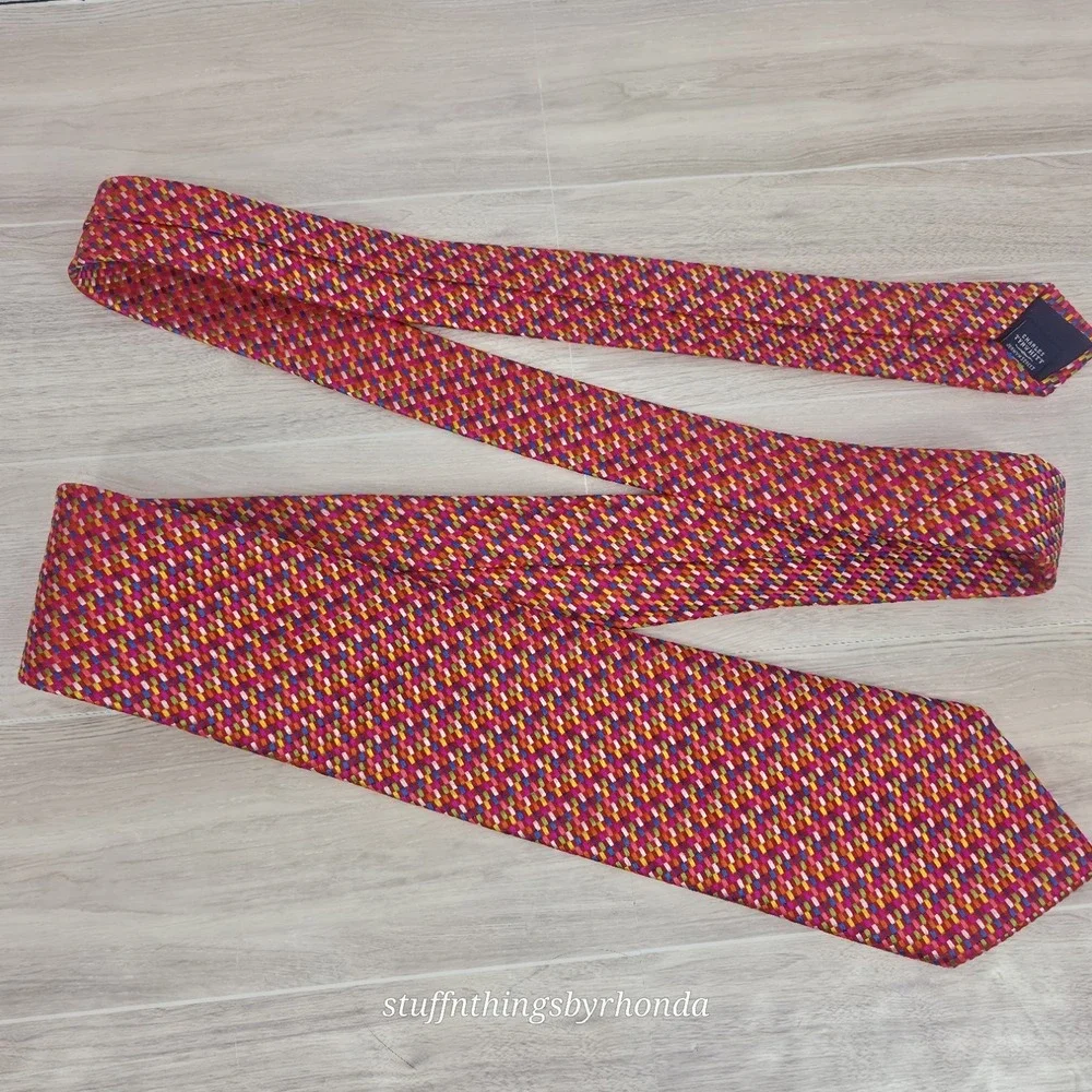 Charles Tyrwhitt‎ Made In England Colorful Woven 100% Silk Tie 58